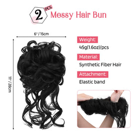 HOOJIH messy bun closeup in black highlighting textured waves for a natural look.