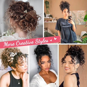 HOOJIH space buns provide a playful, fast styling option for any outfit.