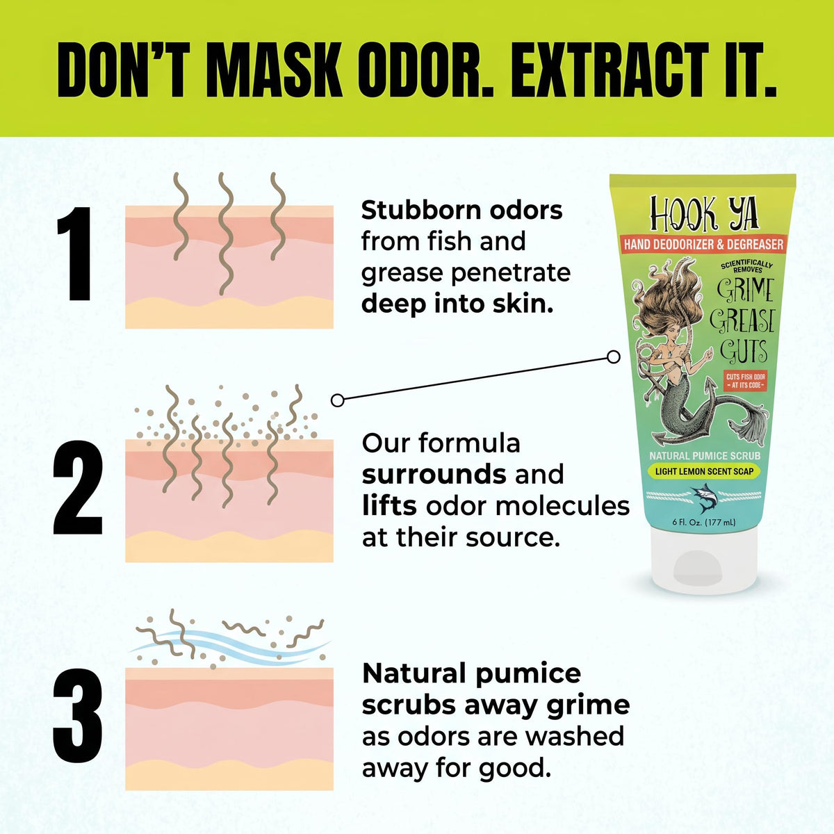 HookYa clean formula with lemon scent label.