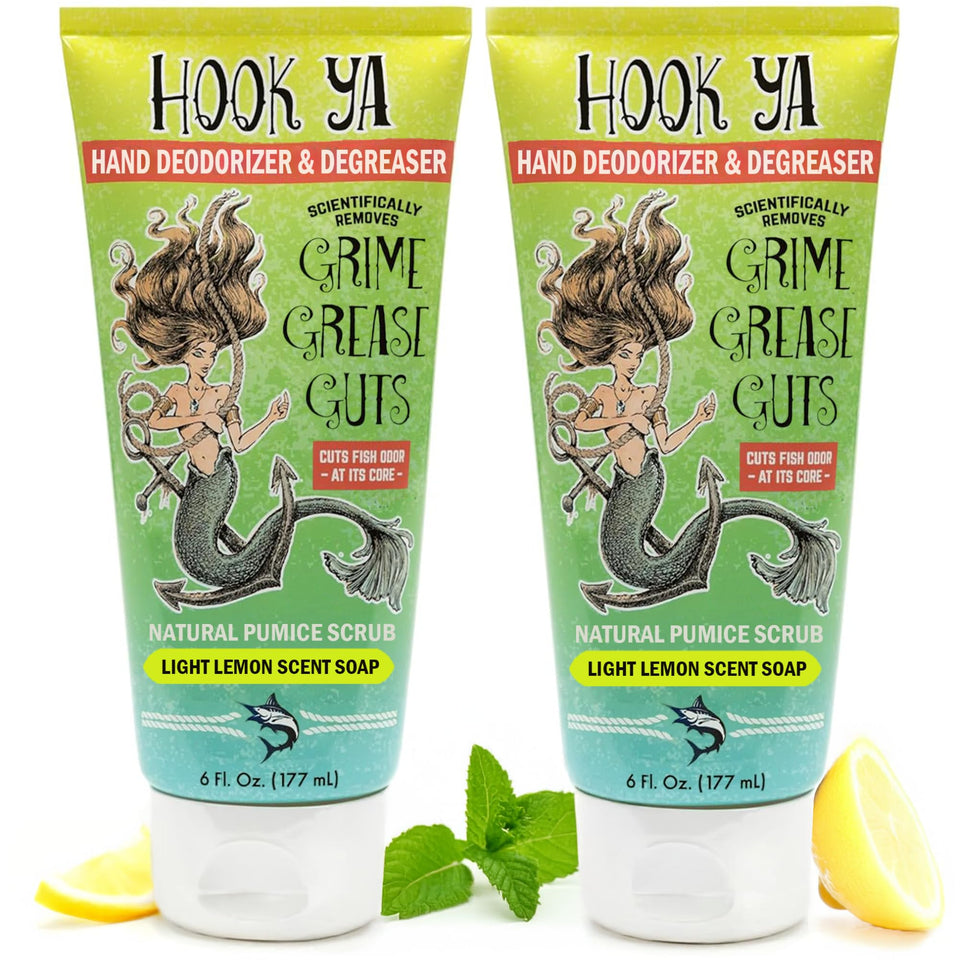 HookYa fishing hand soap odor remover bottle front view showing odor control.