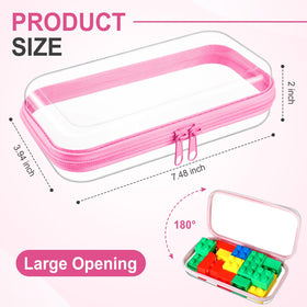 Hoolerry transparent pink-zipper case set for quick item identification.