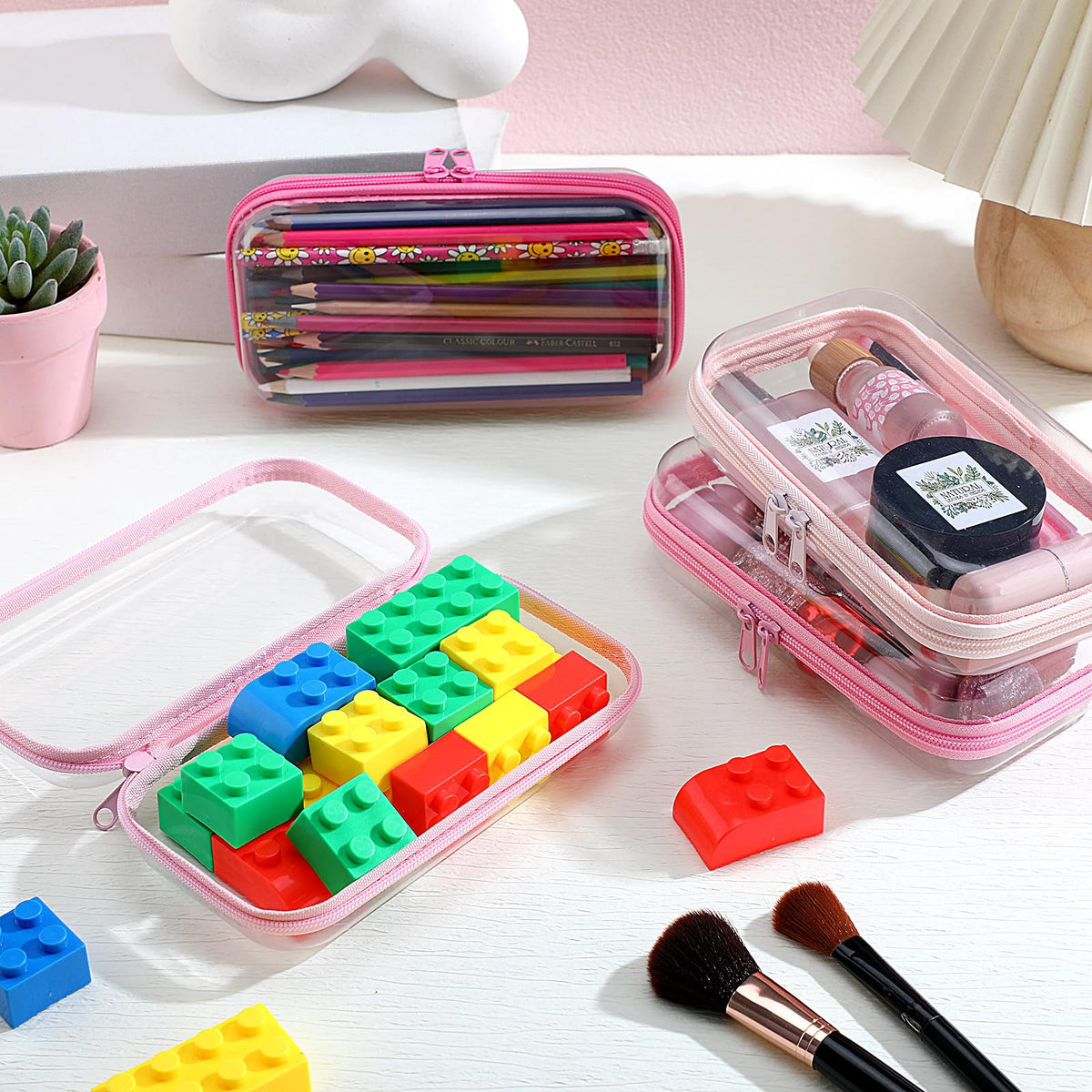 Hoolerry travel storage pouch in pink, great for on-the-go essentials.