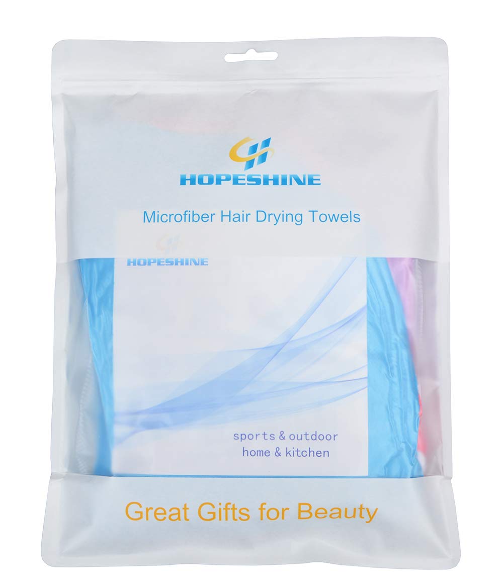 HOPESHINE Hair Towel Twist purple pack offers gentle microfiber drying.