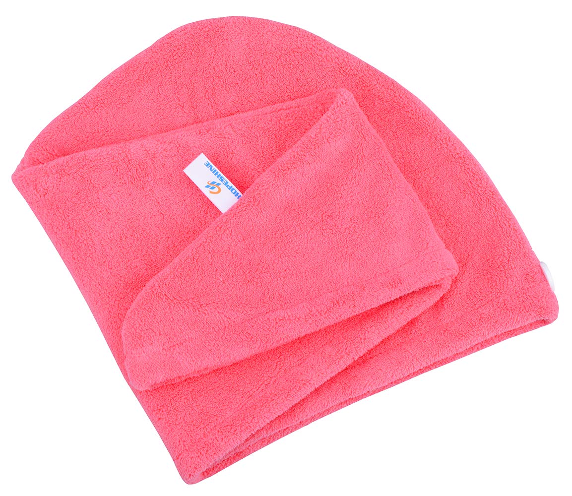 HOPESHINE Hair Towel Twist rose red pack absorbs moisture fast for styling.