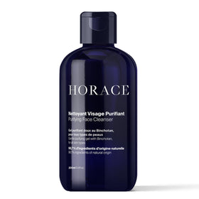 HORACE Face Cleanser bottle showing unscented formula for sensitive and all skin types.