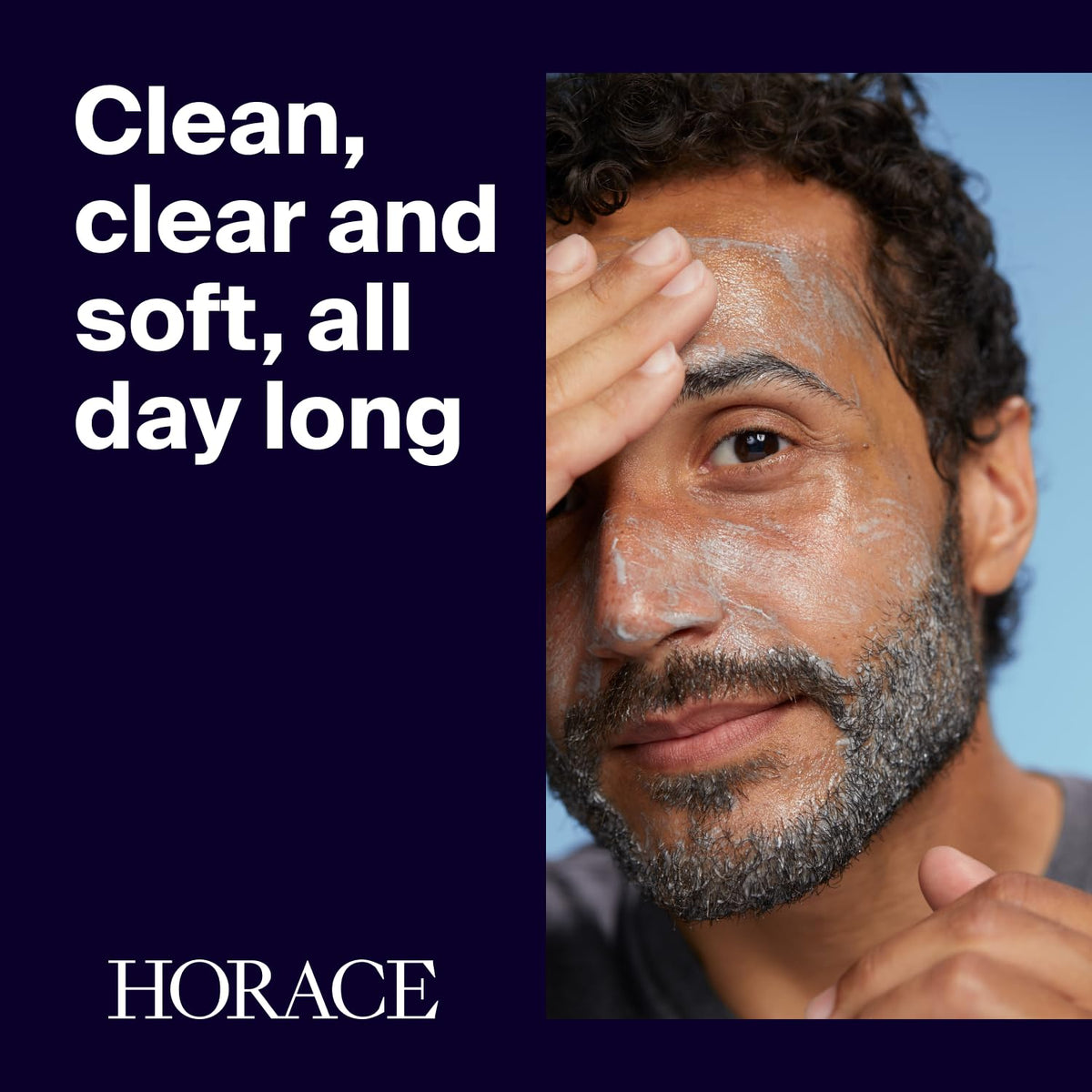 HORACE Face Cleanser foaming lather ready for morning and evening cleanse.