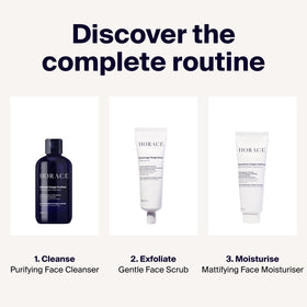 HORACE 200 ml bottle suitable for quick morning or night skincare routine.