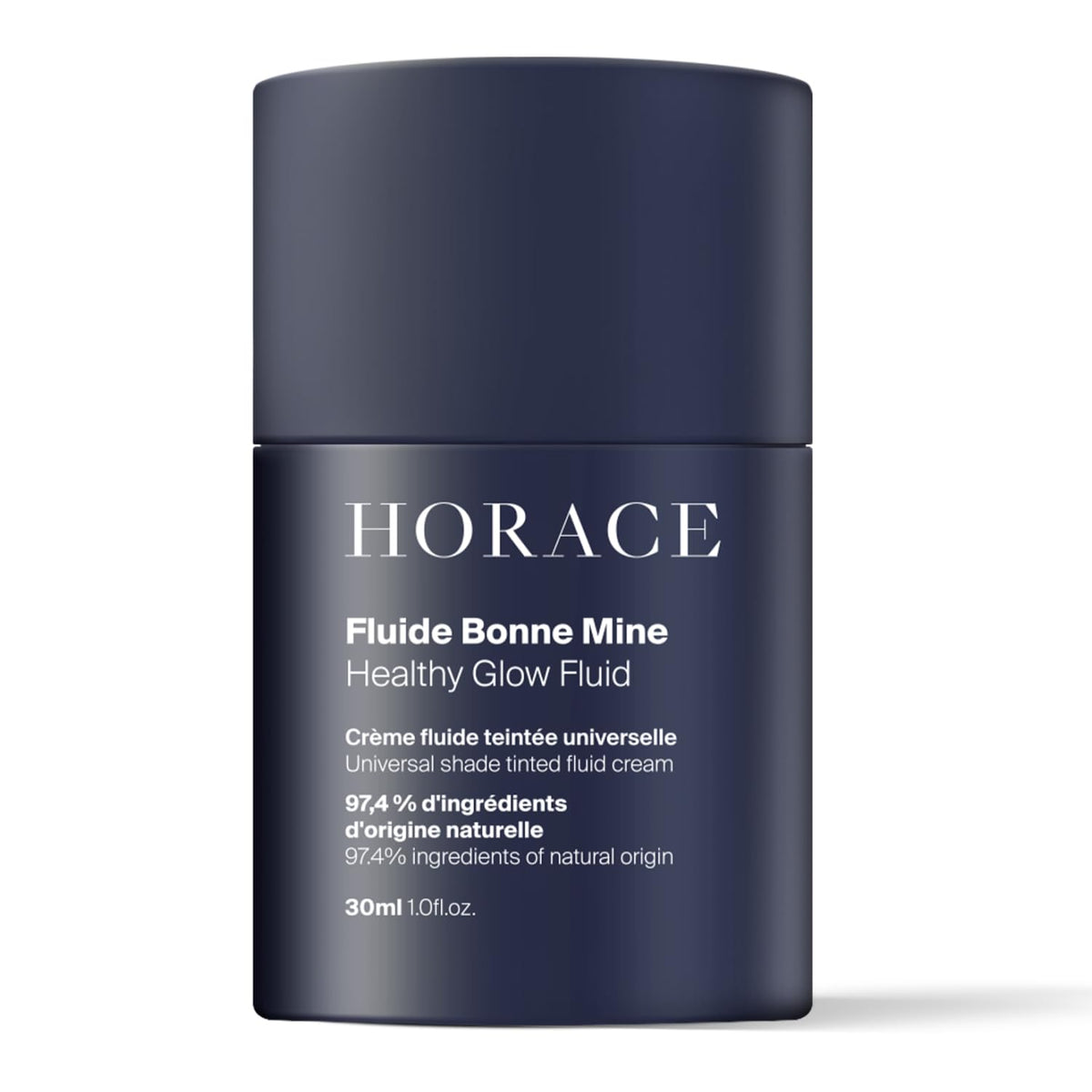 HORACE Healthy Glow Fluid bottle showing universal tint for all skin tones