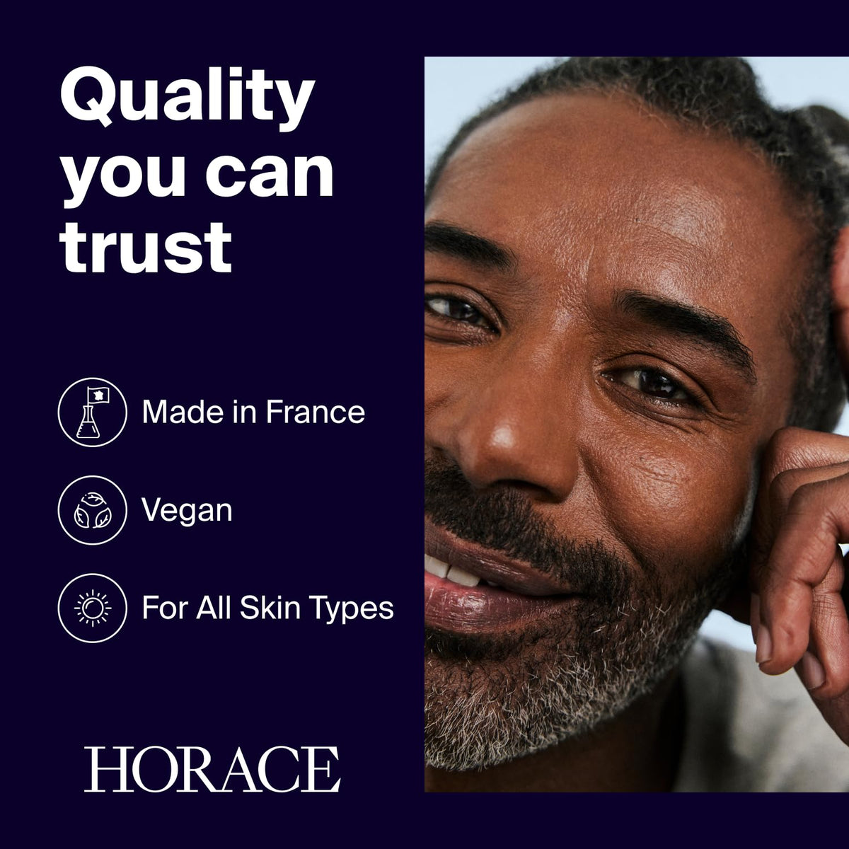 HORACE ingredients feature red algae and mica for a soft radiant glow