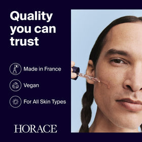 HORACE morning routine shot with serum for a refreshed daytime glow.