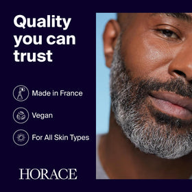 Horace Patchouli & Cedar packaging highlights natural ingredients and clean design.