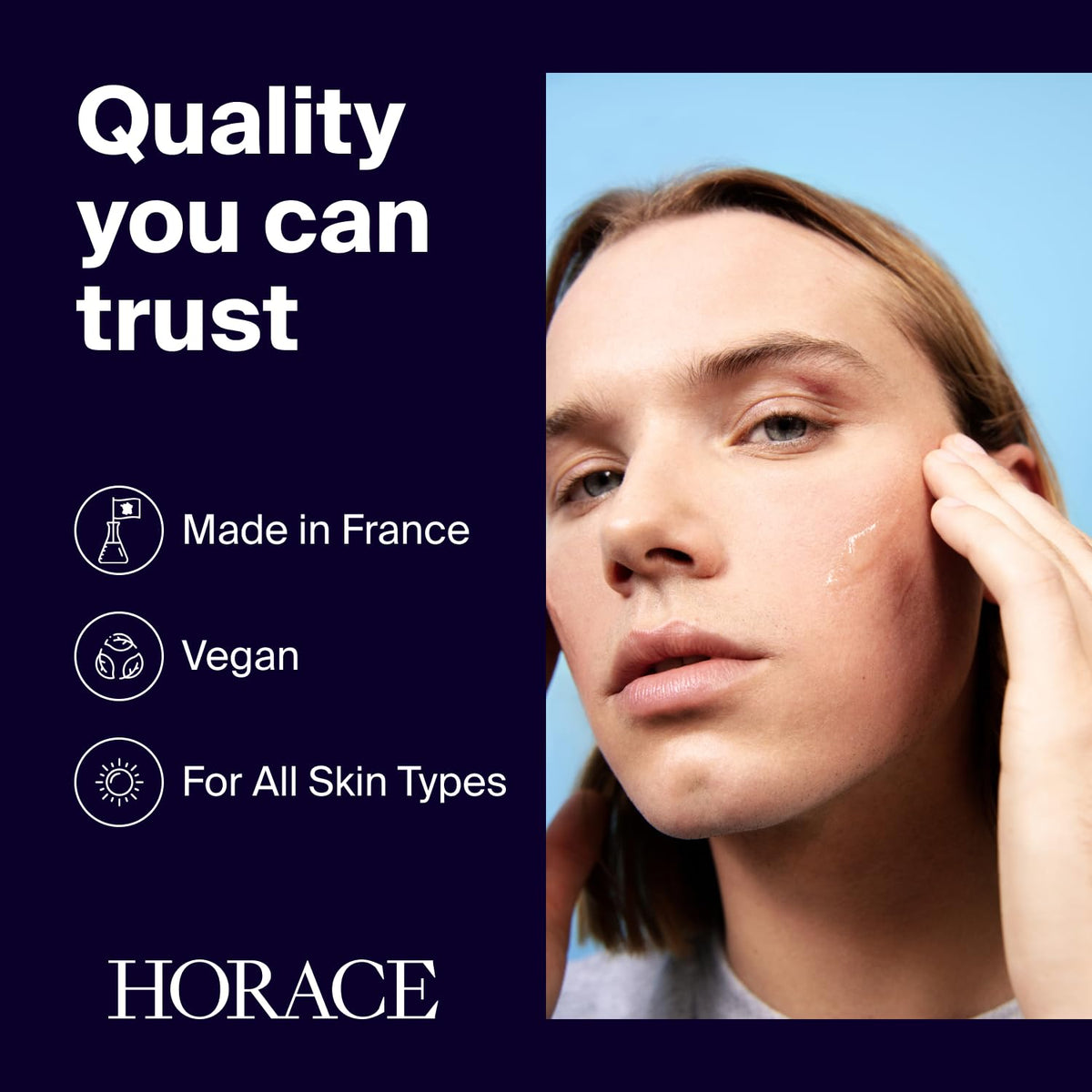 HORACE pore-tightening illustration highlighting smoother skin texture