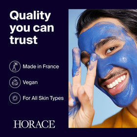 HORACE Purifying Face Mask rinse moment reveals refreshed, clean skin after use.