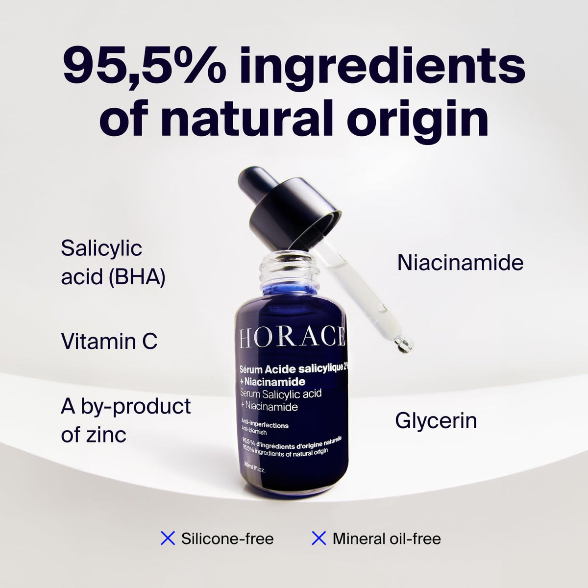 HORACE serum on hand ready for facial application