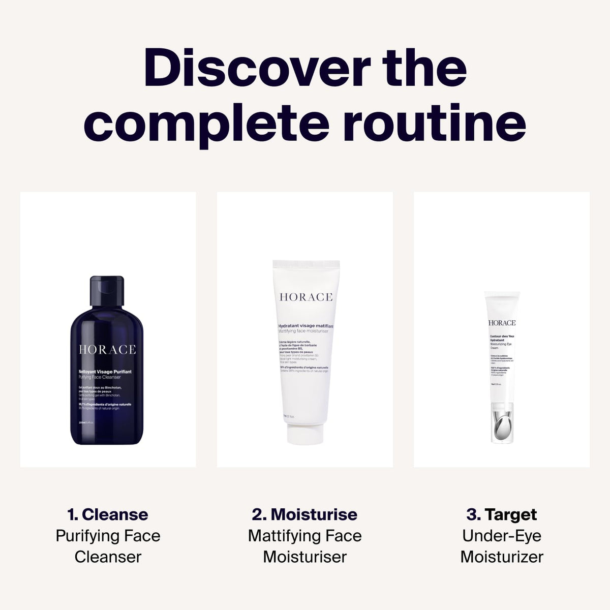 HORACE eye cream fits morning or night routines for refreshed eyes
