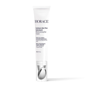 HORACE under-eye moisturizer bottle close-up for daily hydration and refreshed eyes