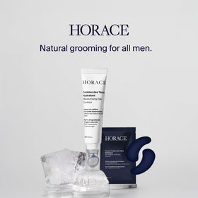 HORACE packaging and visuals convey clean branding for a streamlined skincare routine