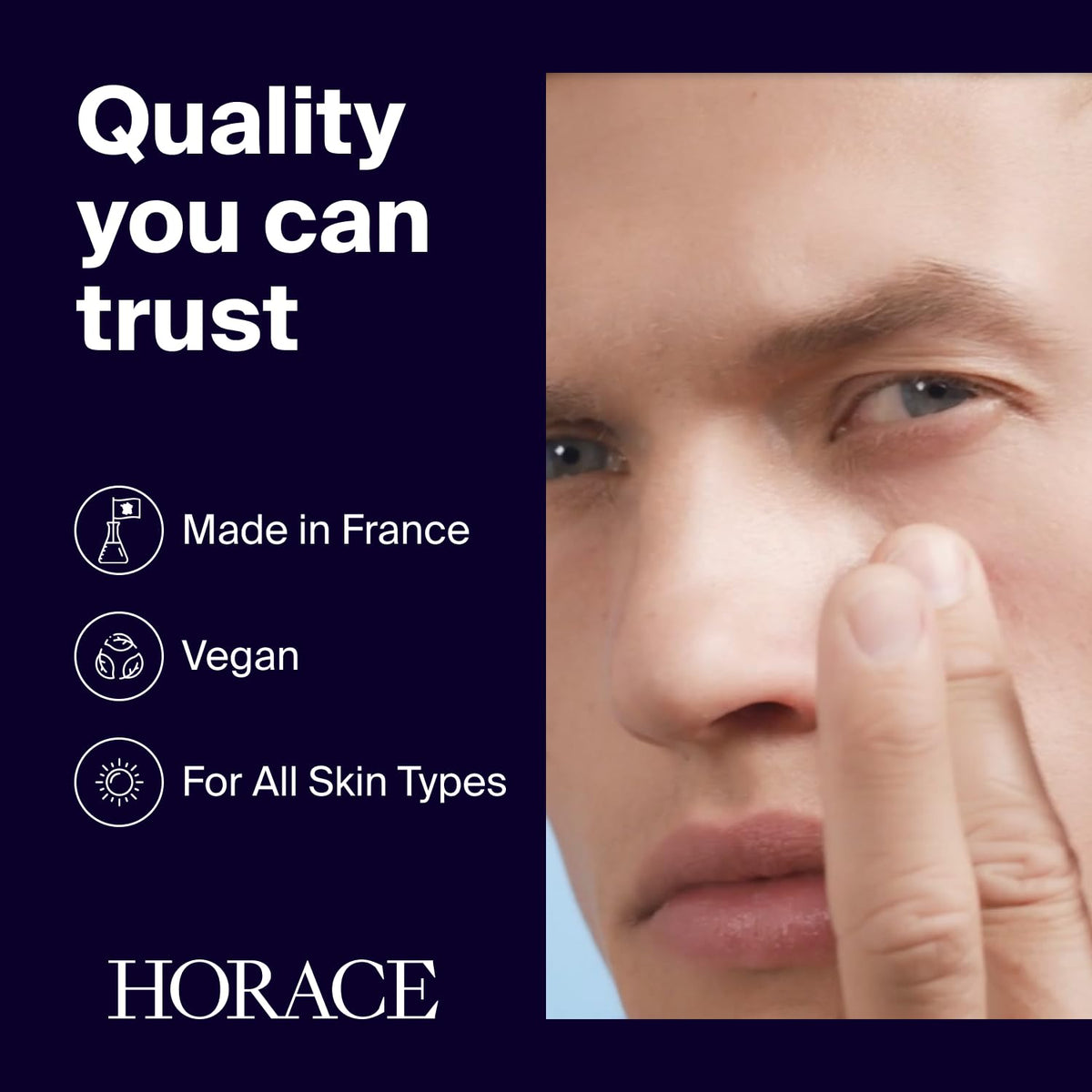 HORACE vegan ingredients highlight natural, cruelty-free care for the eye area