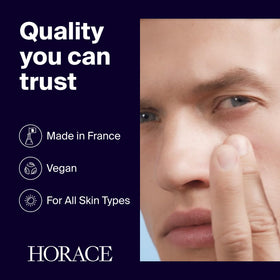 HORACE vegan ingredients highlight natural, cruelty-free care for the eye area