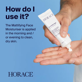 HORACE unscented cream texture shot emphasizes fragrance-free formula for sensitive skin