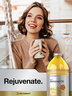 Horbäach Sweet Almond Oil cold-press visual underscores pure natural extraction