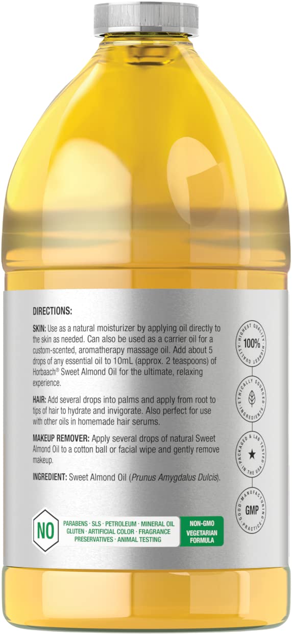 Horbäach Sweet Almond Oil pour shot demonstrates easy daily application for skin and hair