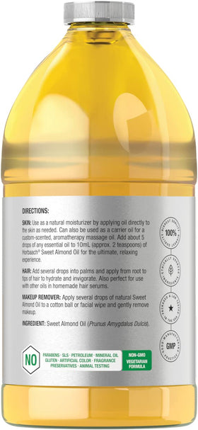 Horbäach Sweet Almond Oil pour shot demonstrates easy daily application for skin and hair