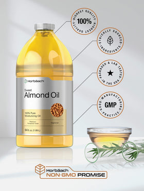 Horbäach Sweet Almond Oil skin application emphasizes hydration and softening effect