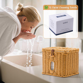Hordely facial towel holder with lid-open option for quick towel access.