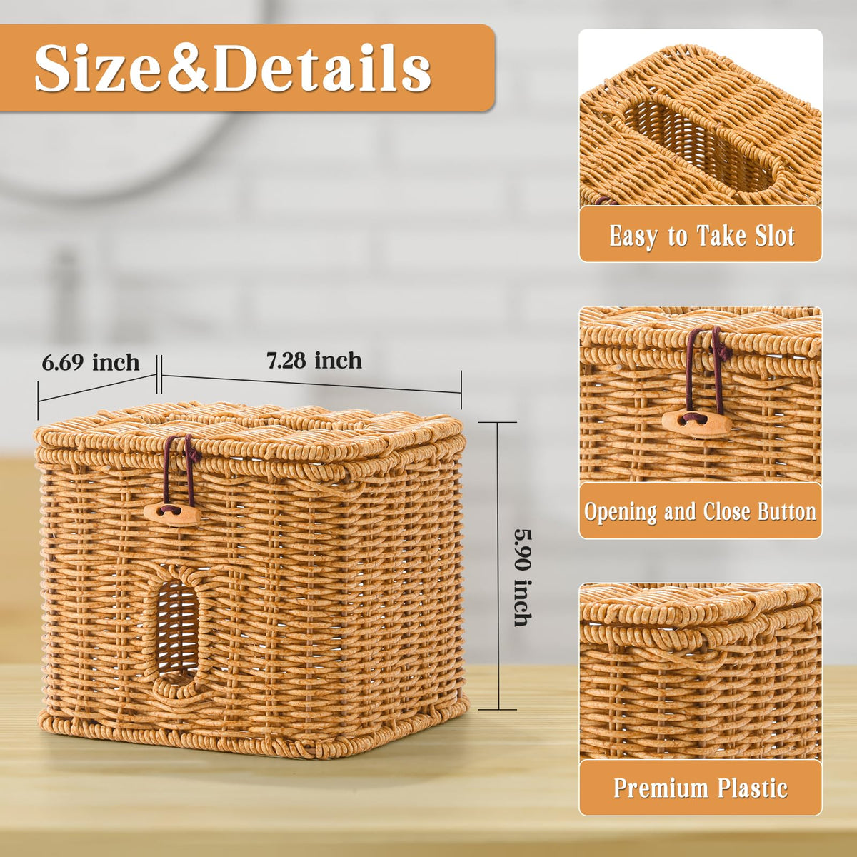 Hordely box fits makeup wipes, keeping vanity organized.
