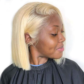 Hoscod 613 lace-front bob wig alt view shows soft, pre-plucked baby-hair edge.