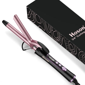 Hoson 3/4 inch curling iron in rose gold with compact barrel for quick short-hair curls.