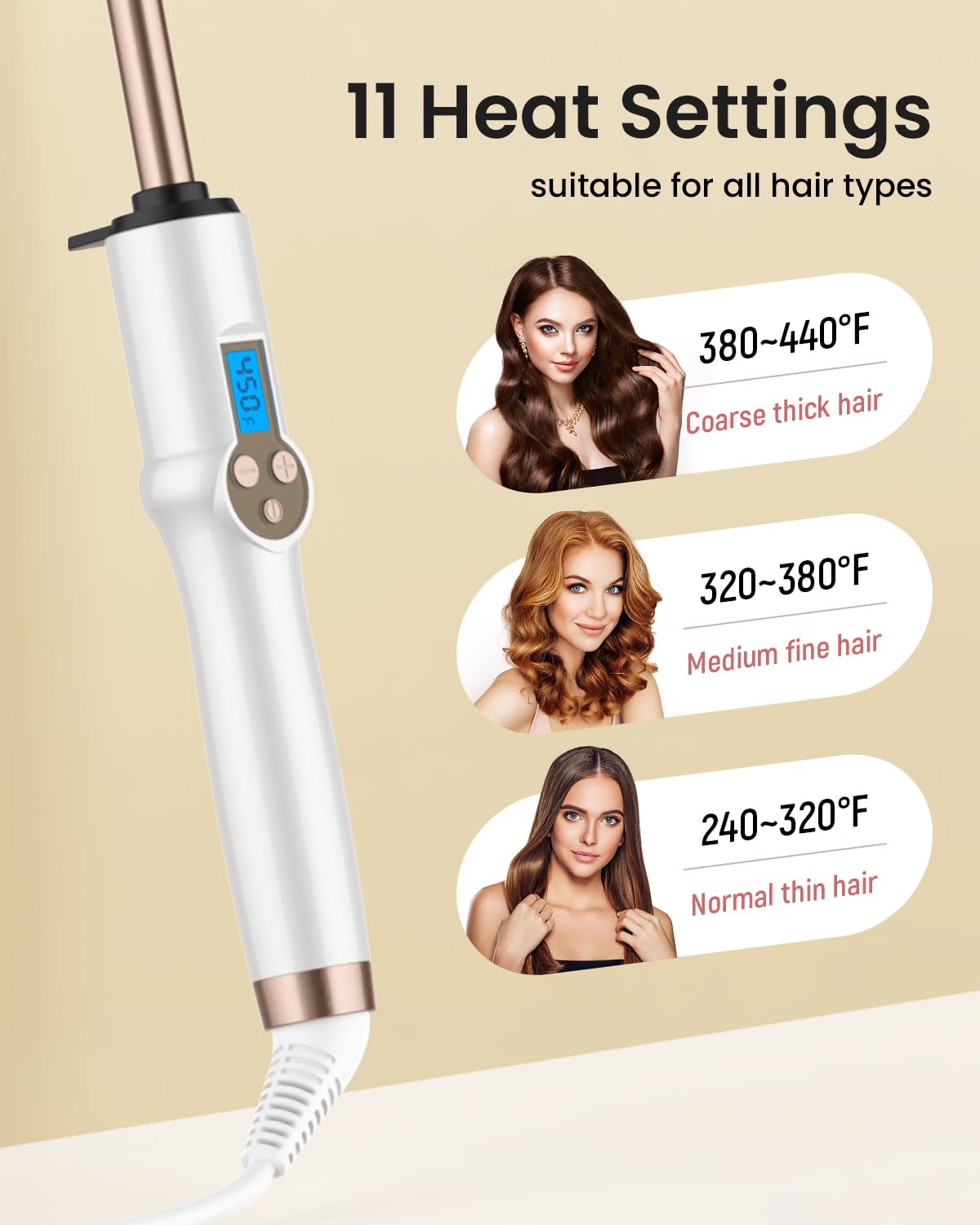 Hoson dual voltage travel curling iron with auto shut-off