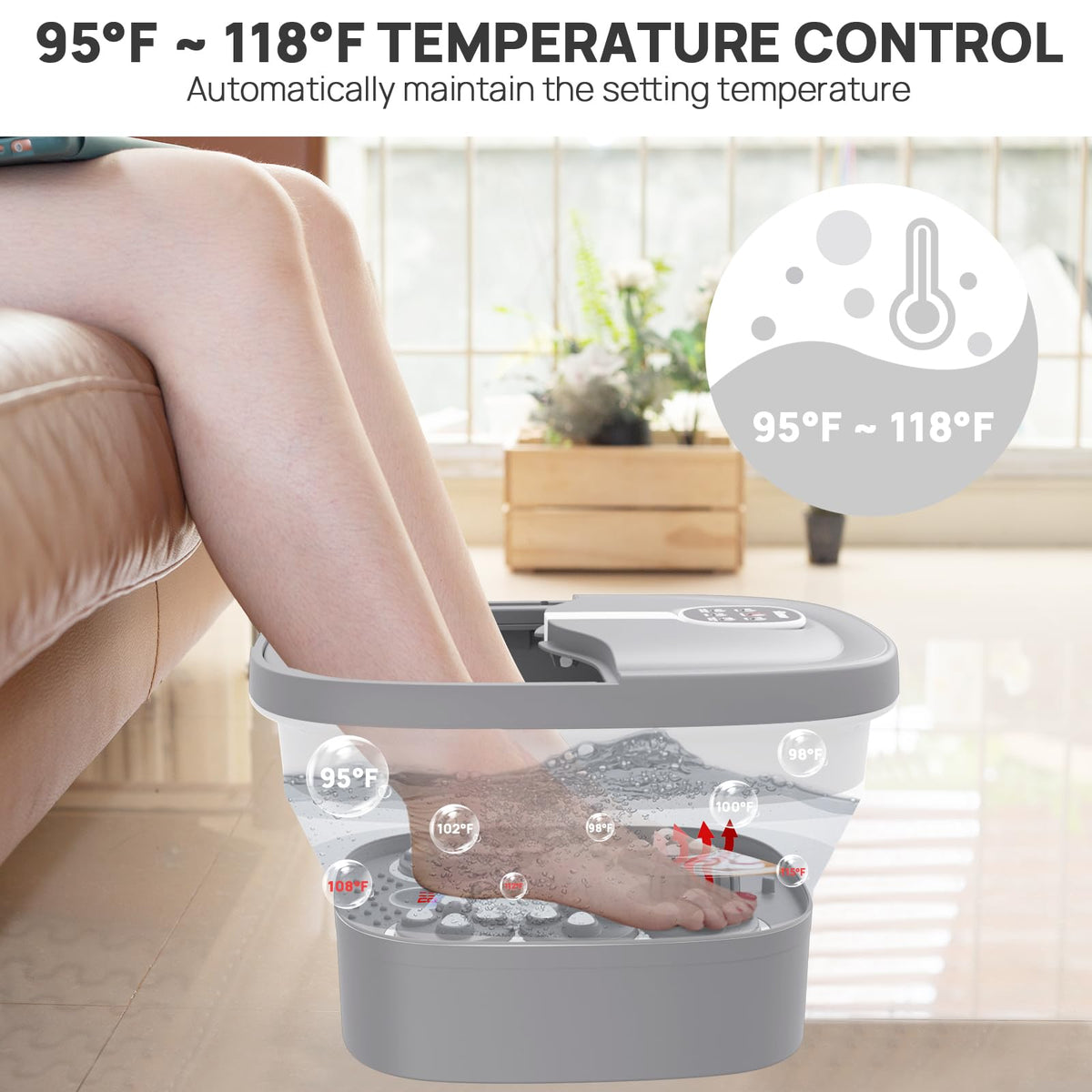 HOSPAN 24 motorized Shiatsu balls deliver targeted sole massage.
