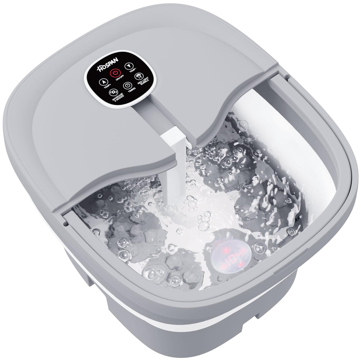 HOSPAN collapsible foot spa with remote control for easy operation after work.