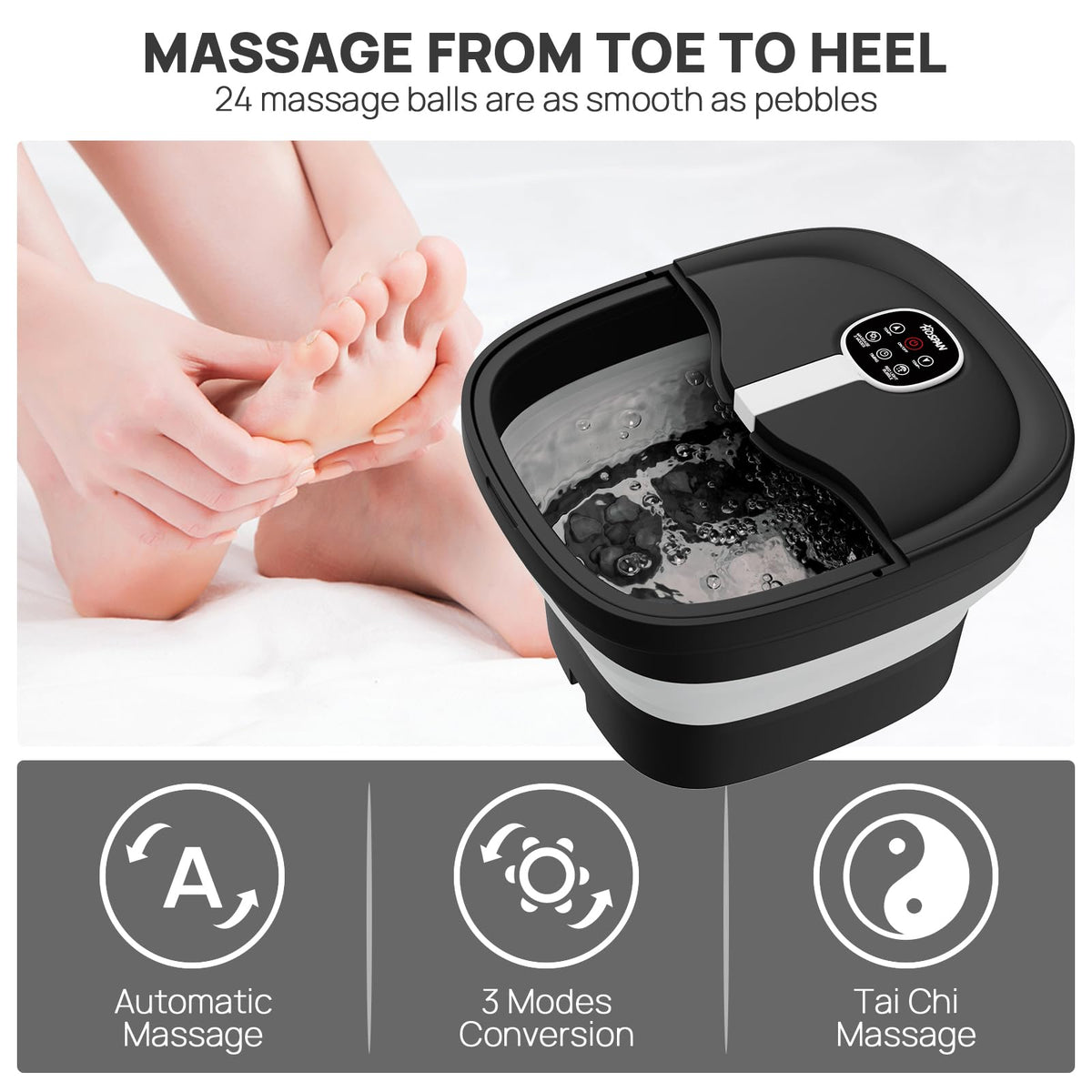 HOSPAN FS02A remote control — convenient hands-free operation during soaks.