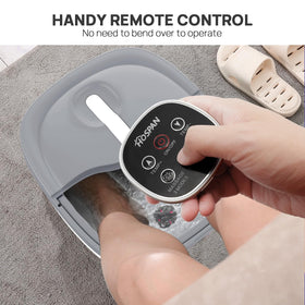 HOSPAN remote control attaches magnetically for convenient operation.