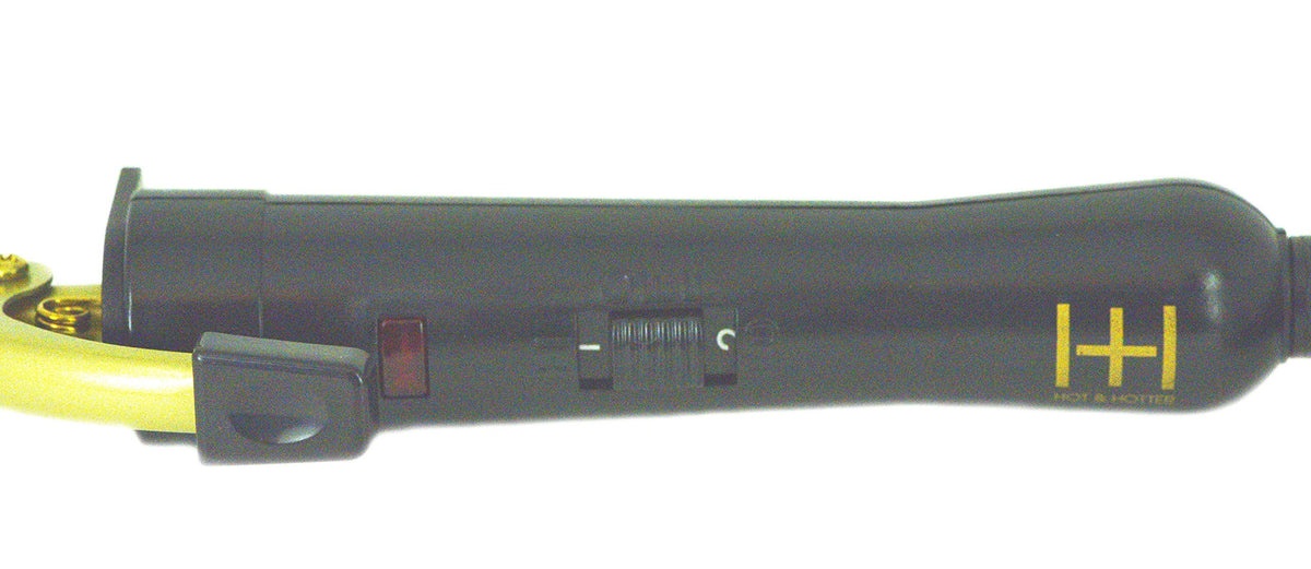 HOT Gold Ceramic Curling Iron extra small barrel enables tight curls for short hair.