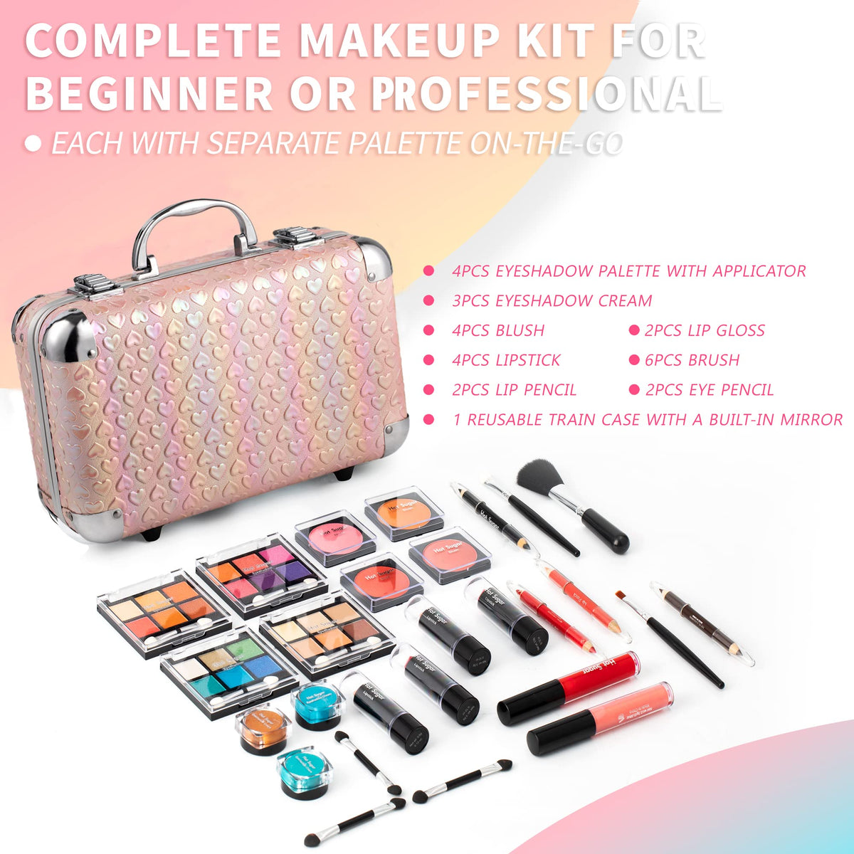 Hot Sugar All In One Makeup Set brush set ready for precise application.