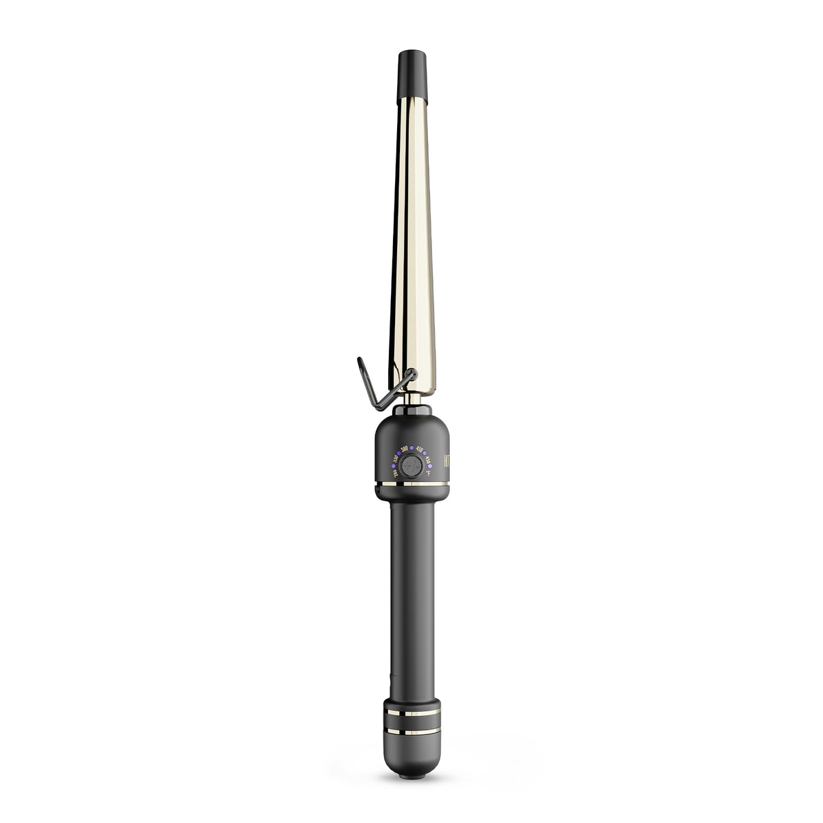 Hot Tools 24K Gold extended-barrel wand showing long-hair styling with ease