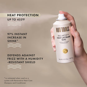 HOT TOOLS Heat Protectant mist in action providing frizz control