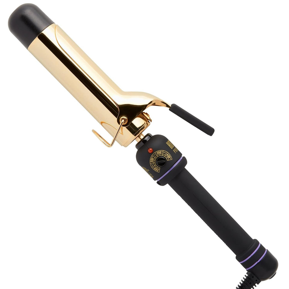 HOT TOOLS Pro Artist 24K Gold Curling Iron barrel close-up shows even heat distribution for smooth curls