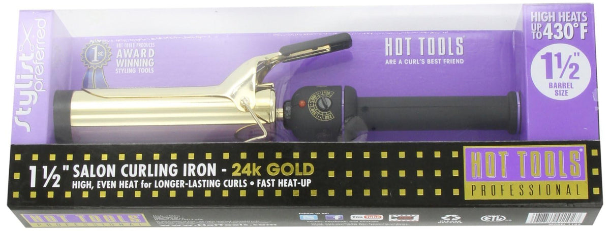 HOT TOOLS Pro Artist 24K Gold Curling Iron heat recovery ensures steady performance
