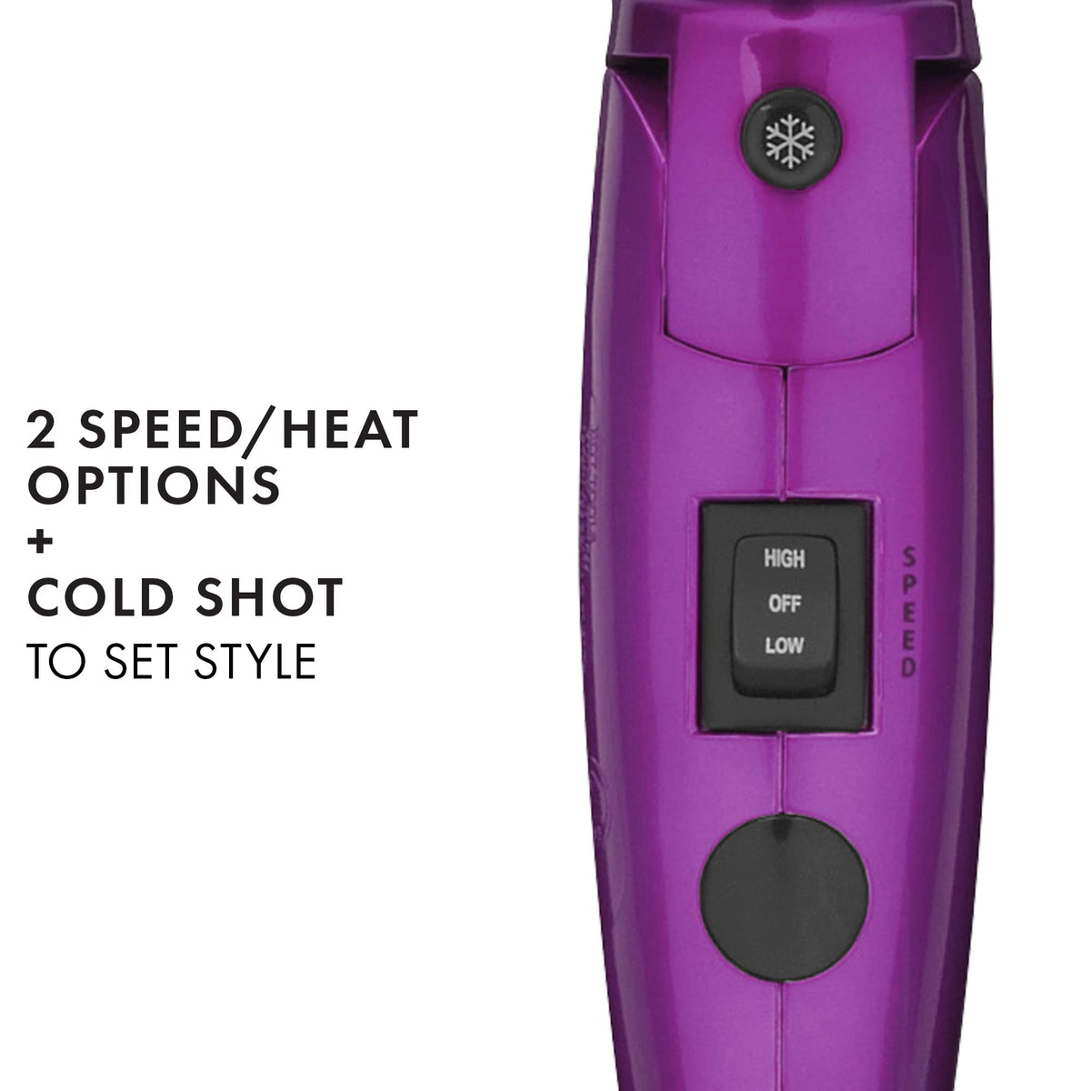 Hot Tools Pro Artist Ionic Compact Dryer with finger diffuser for volume.