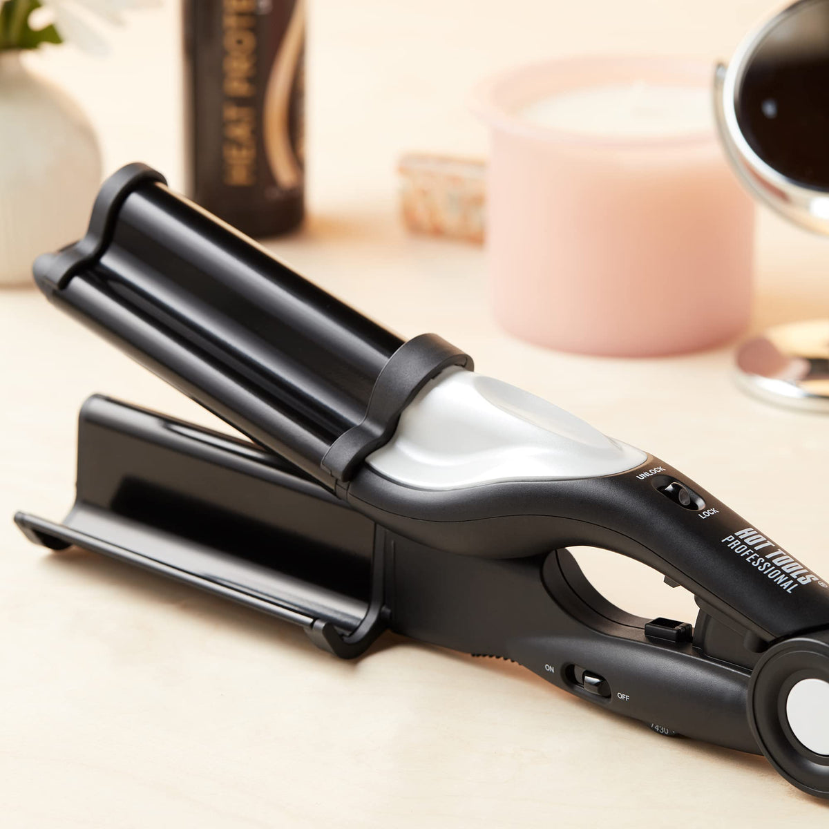 Hot Tools Pro Artist Nano Ceramic Deep Waver with digital heat control.