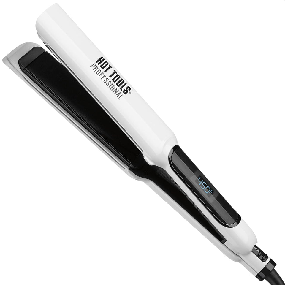 HOT TOOLS Pro Artist Nano Ceramic Straightener with long plates for fast, even styling.