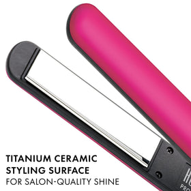 Hot Tools Pro Artist titanium flat iron angled view showcases versatile design.