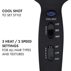 Hot Tools Pro Artist Turbo Dryer back view reveals ergonomic handle for comfortable styling sessions