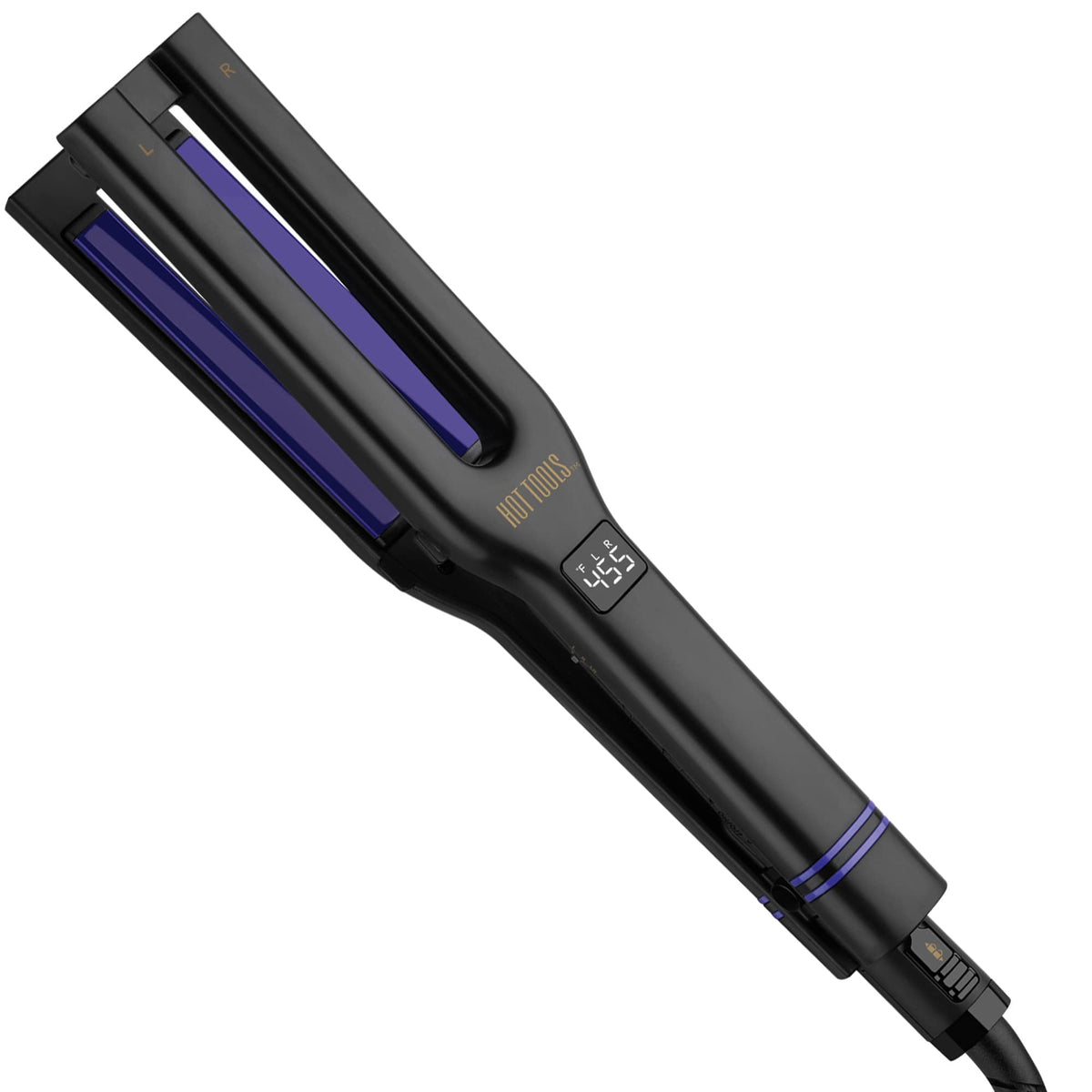 Hot Tools Pro Signature Dual Plate Flat Iron front view highlights four plates for fast, sleek straightening