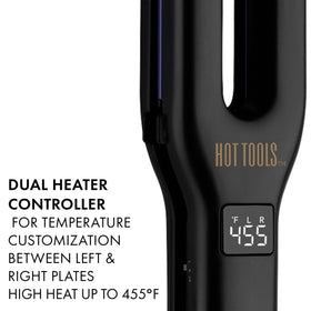 Hot Tools Pro Signature Dual Plate Flat Iron side view shows compact profile for easy storage
